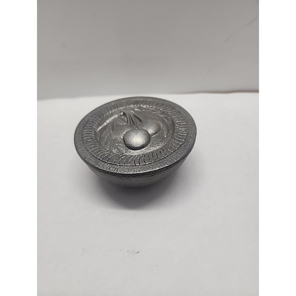 Vintage Pewter Cherry Blossom Jewelery Container Trinket Box 21-6393